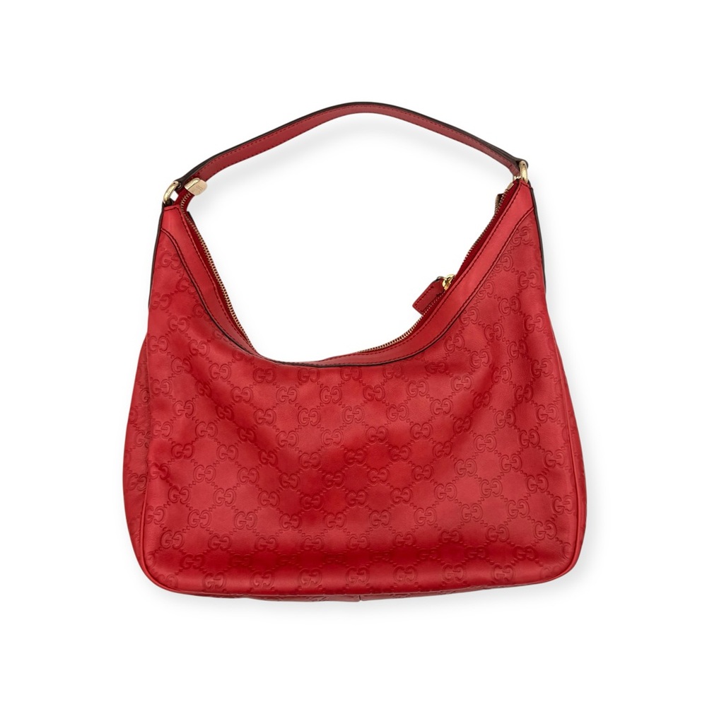Gucci Guccissima Charmy Hobo Bag Red Leather - Picture 6 of 15